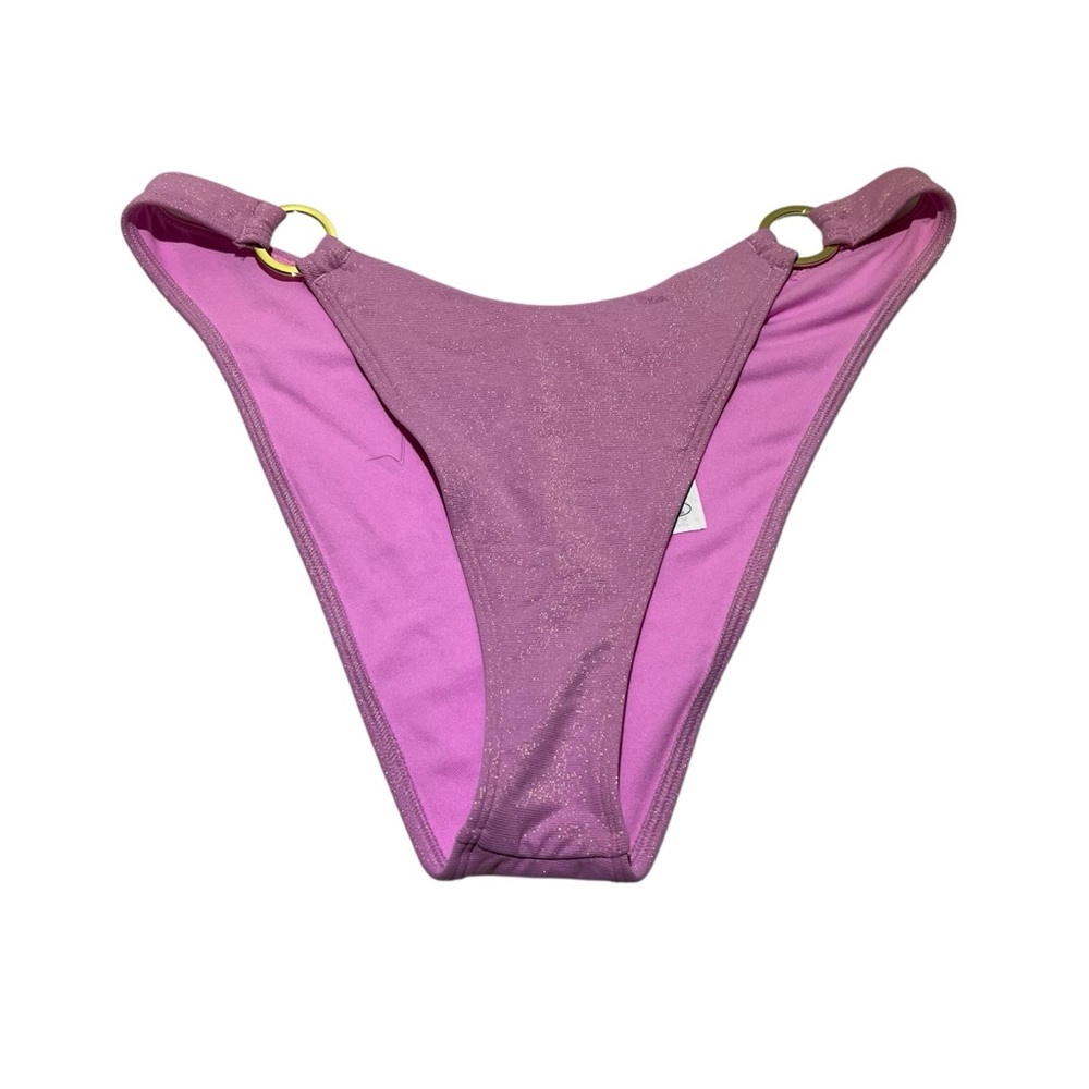 Abercrombie & Fitch Pink Shimmer Ring Detail Bikini Bottoms size Medium‎